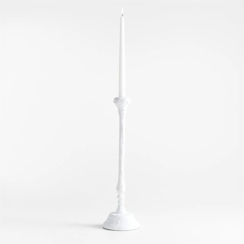 Sonara White Metal Taper Candle Holder 18"