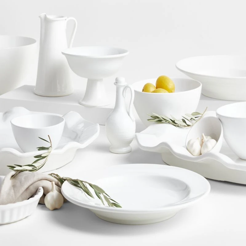 Sorrento 18" White Ceramic Serving Platter
