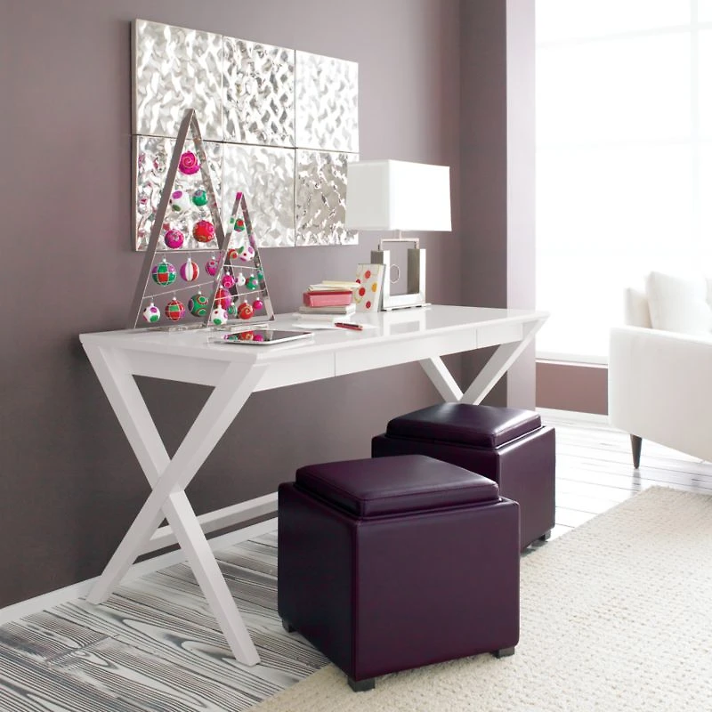 Spotlight White X-Leg Desk 58"