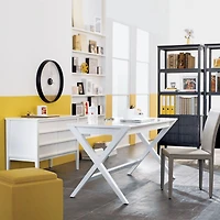 Spotlight White X-Leg Desk 58"