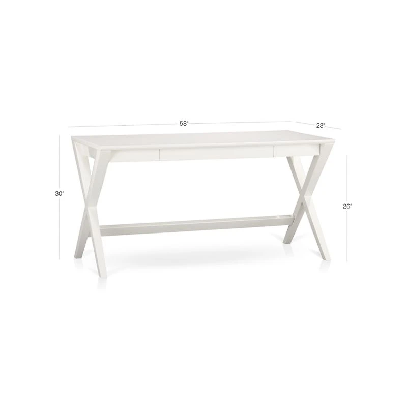 Spotlight White X-Leg Desk 58"