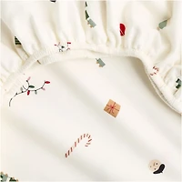 Supercozy Merry Moments Christmas Organic Flannel Baby Crib Fitted Sheet