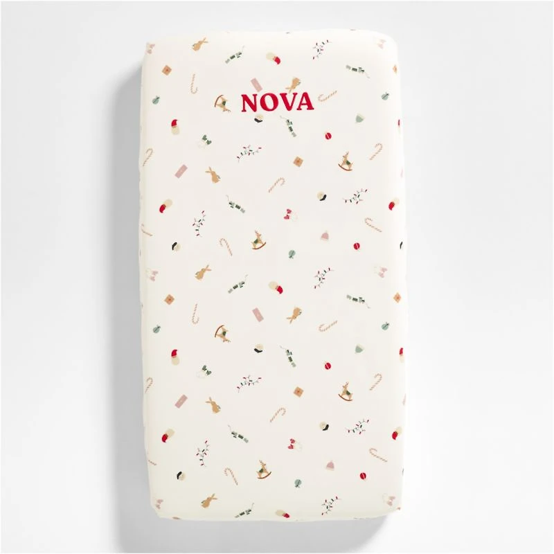 Supercozy Merry Moments Christmas Organic Flannel Baby Crib Fitted Sheet