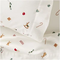 Supercozy Merry Moments Christmas Organic Flannel Kids Queen Sheet Set