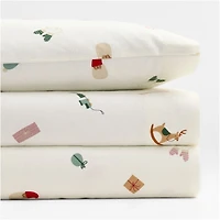 Supercozy Merry Moments Christmas Organic Flannel Toddler Sheet Set