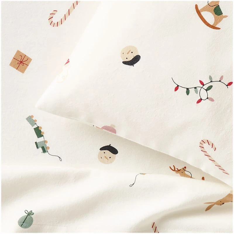 Supercozy Merry Moments Christmas Organic Flannel Toddler Sheet Set
