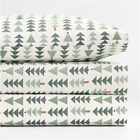 Supercozy Oh Christmas Tree Striped Organic Flannel Toddler Sheet Set