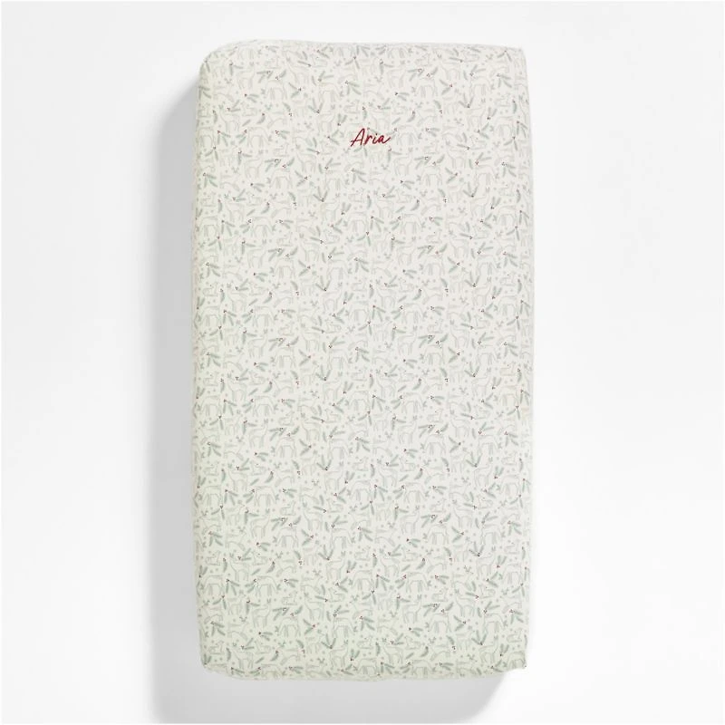 Supercozy Restful Reindeer Christmas Organic Flannel Baby Crib Fitted Sheet