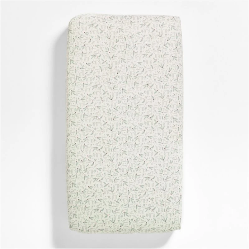 Supercozy Restful Reindeer Christmas Organic Flannel Baby Crib Fitted Sheet