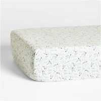 Supercozy Restful Reindeer Christmas Organic Flannel Baby Crib Fitted Sheet