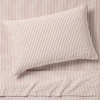 Supersoft Striped Brulee Brown Organic Cotton Gauze Kids Pillow Sham