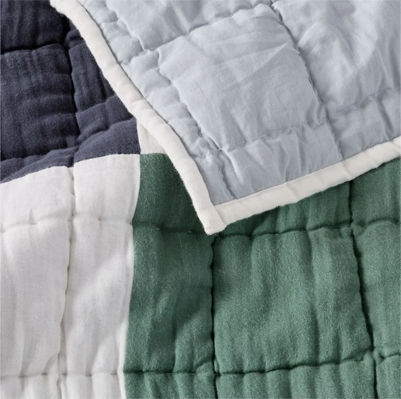 Supersoft Cool Toned Upcycled Organic Cotton Gauze Kids Full/Queen Quilt
