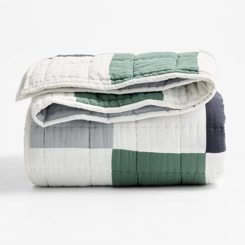 Supersoft Cool Toned Upcycled Organic Cotton Gauze Kids Full/Queen Quilt
