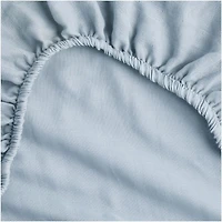 Supersoft Light Blue Organic Cotton Gauze Baby Bassinet Sheet