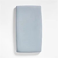 Supersoft Light Blue Organic Cotton Gauze Baby Bassinet Sheet