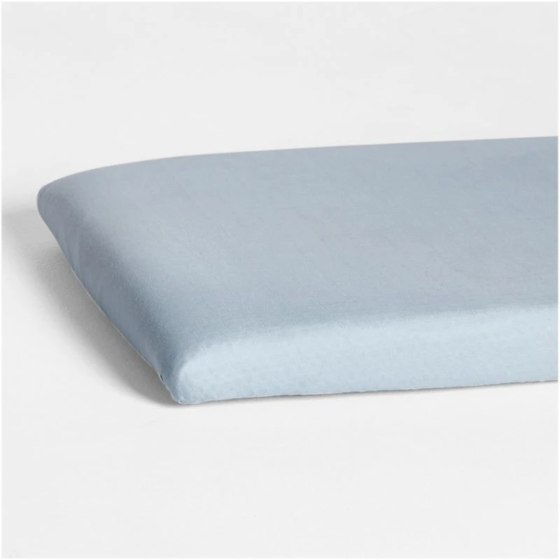 Supersoft Light Blue Organic Cotton Gauze Baby Bassinet Sheet