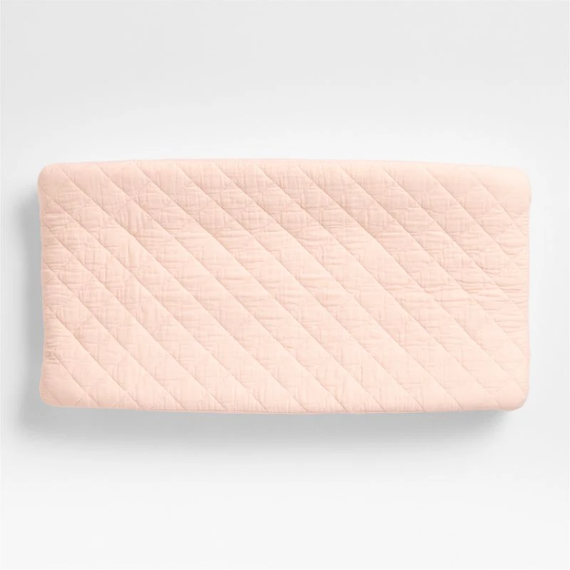 Supersoft Pale Pink Organic Cotton Gauze Baby Changing Pad Cover