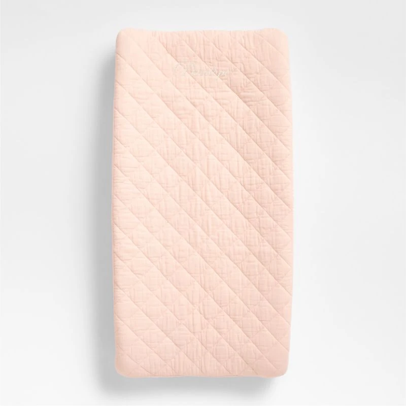 Supersoft Pale Pink Organic Cotton Gauze Baby Changing Pad Cover