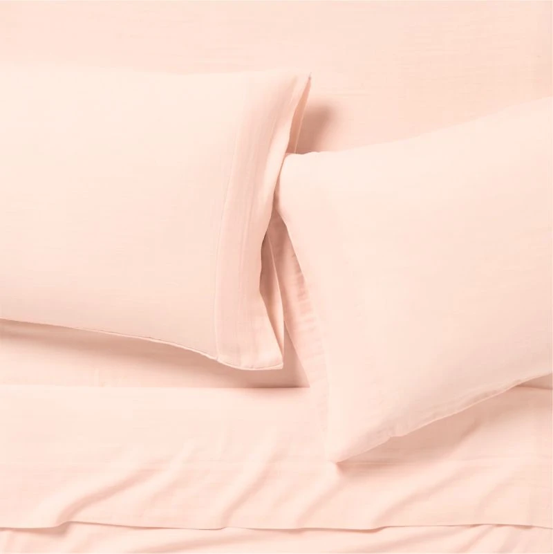 Supersoft Pale Pink Organic Cotton Gauze Kids Queen Sheet Set