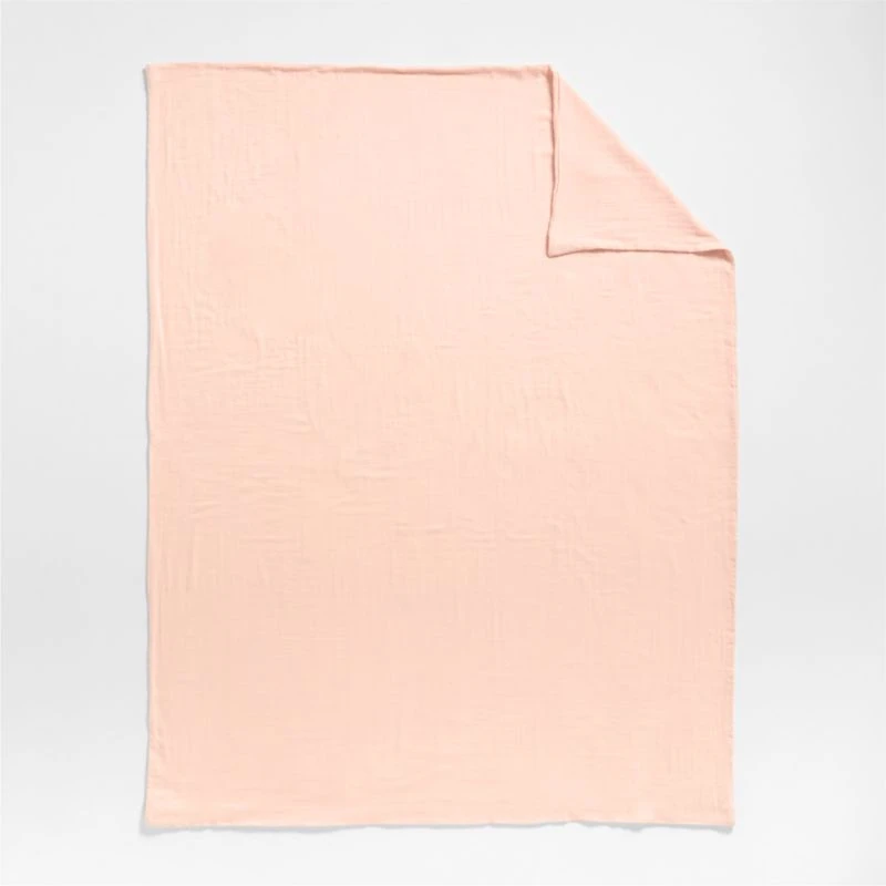 Supersoft Pale Pink Organic Cotton Gauze Kids Full/Queen Duvet Cover