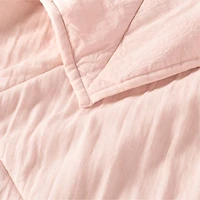 Supersoft Pale Pink Organic Cotton Gauze Kids Full/Queen Quilt