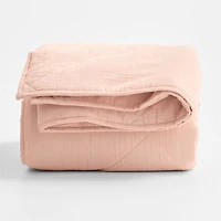 Supersoft Pale Pink Organic Cotton Gauze Kids Full/Queen Quilt