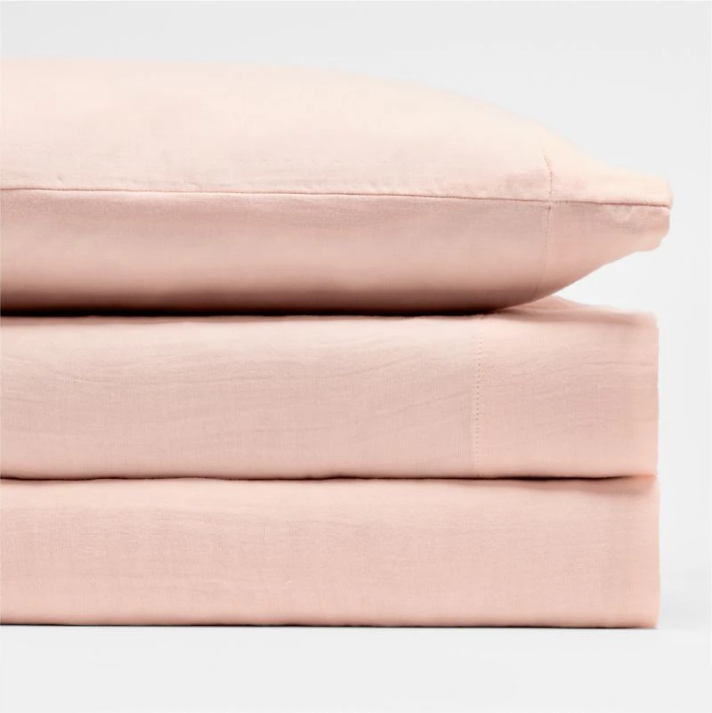 Supersoft Pale Pink Organic Cotton Gauze Toddler Sheet Set