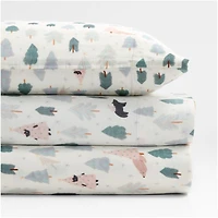 Supersoft Snow and Seek Organic Cotton Gauze Kids Twin Sheet Set