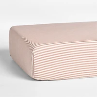 Supersoft Striped Brulee Brown Organic Cotton Gauze Baby Crib Fitted Sheet