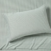 Supersoft Striped Pine Green Organic Cotton Gauze Kids Pillow Sham