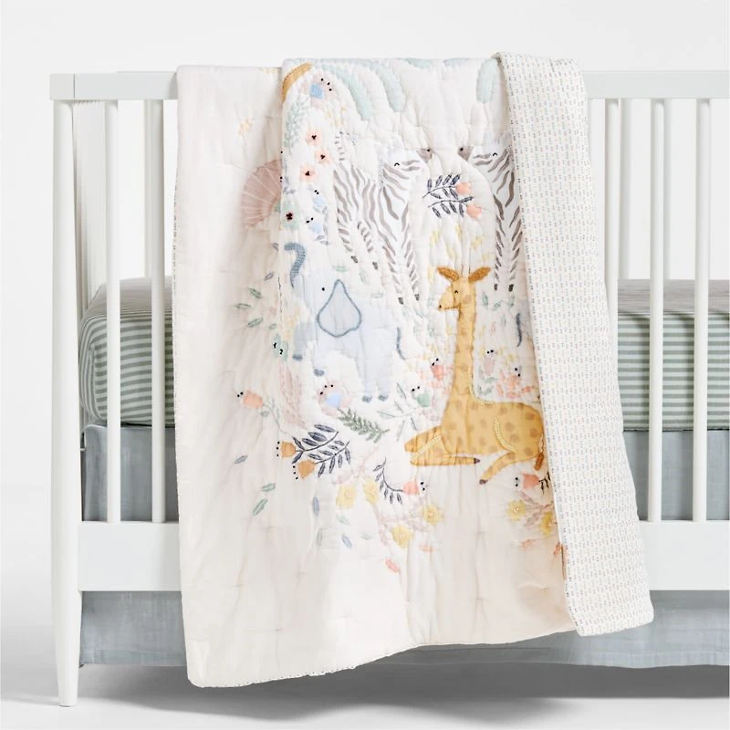 Sweet Savannah Organic Cotton Baby Crib Quilt