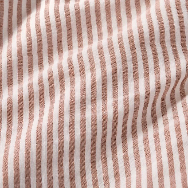 Supersoft Striped Brulee Brown Organic Cotton Gauze Kids Full/Queen Duvet