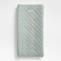 Supersoft Striped Pine Green Organic Cotton Gauze Baby Changing Pad Cover