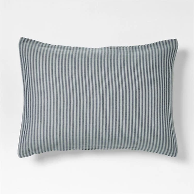 Supersoft Striped Deep Indigo Organic Cotton Gauze Kids Pillow Sham