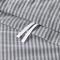 Supersoft Striped Deep Indigo Organic Cotton Gauze Kids Full/Queen Duvet
