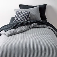 Supersoft Striped Deep Indigo Organic Cotton Gauze Kids Full/Queen Duvet
