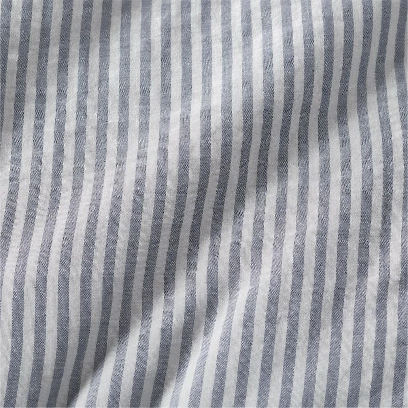 Supersoft Striped Deep Indigo Organic Cotton Gauze Kids Full/Queen Duvet
