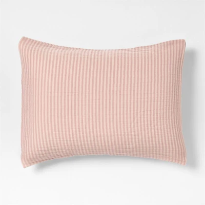 Supersoft Striped Lilac Rose Organic Cotton Gauze Kids Pillow Sham