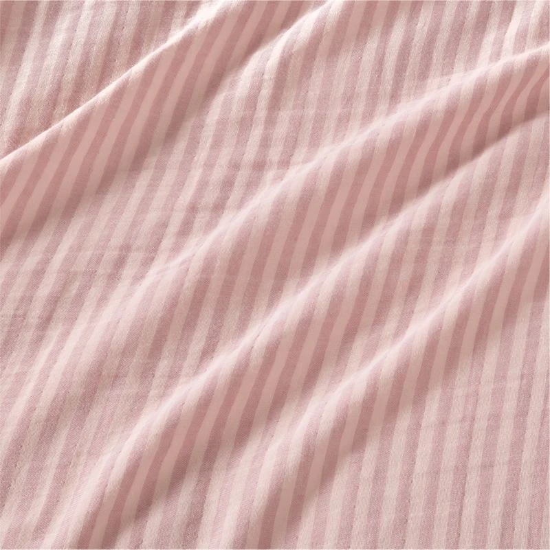 Supersoft Striped Lilac Rose Organic Cotton Gauze Kids Full/Queen Duvet Cover
