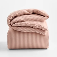 Supersoft Striped Lilac Rose Organic Cotton Gauze Kids Full/Queen Duvet Cover