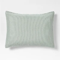 Supersoft Striped Pine Green Organic Cotton Gauze Kids Pillow Sham