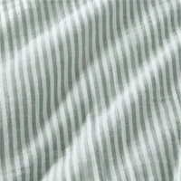 Supersoft Striped Pine Green Organic Cotton Gauze Kids Full/Queen Duvet Cover