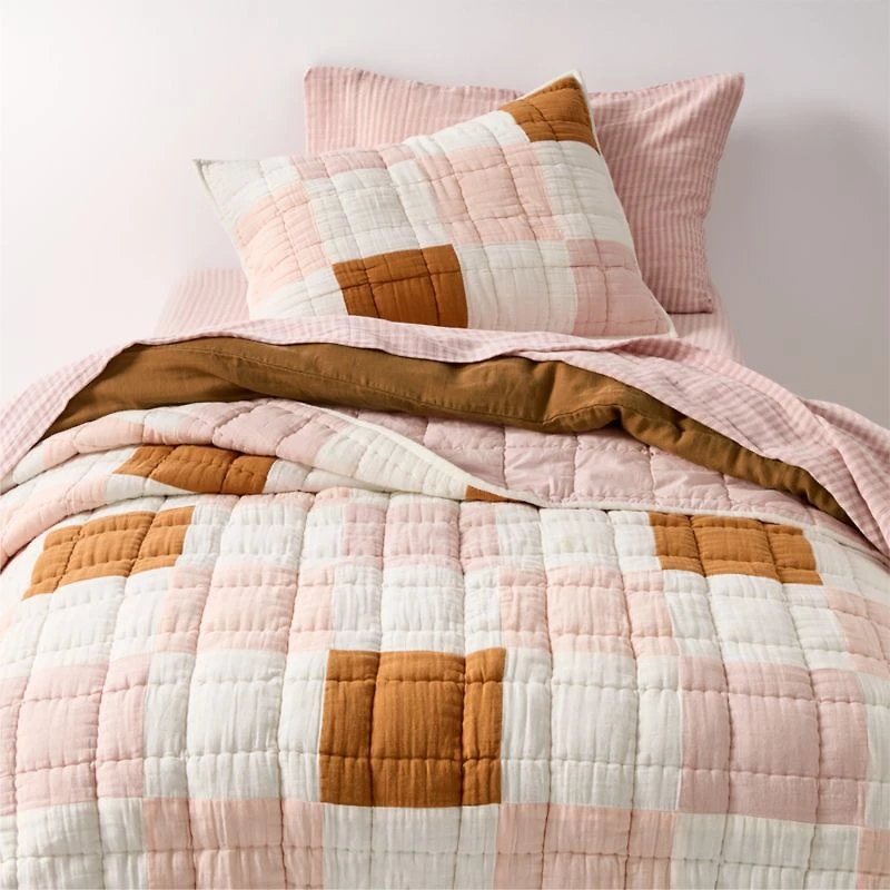Supersoft Warm Toned Upcycled Organic Cotton Gauze Kids Full/Queen Quilt