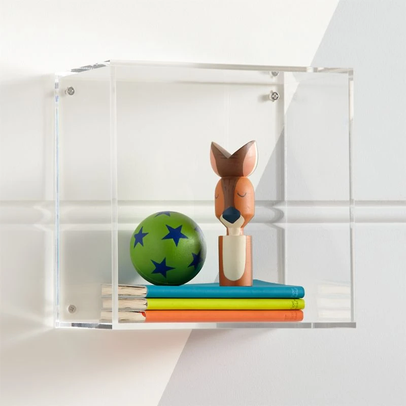 Now You See It Clear Acrylic Floating Cube Shelf, Set of 3