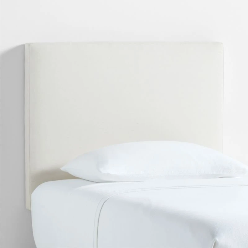 Square Linen Natural Twin Wall-Mounted Headboard