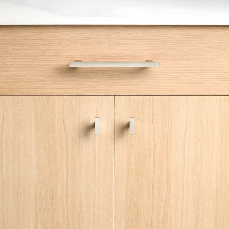 Square Edge 3" Brushed Nickel Cabinet Drawer Bar Pull