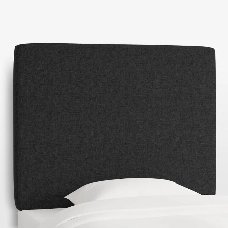 Square Linen Dark Navy Twin Wall-Mounted Headboard