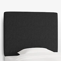 Square Linen Dark Navy Twin Wall-Mounted Headboard