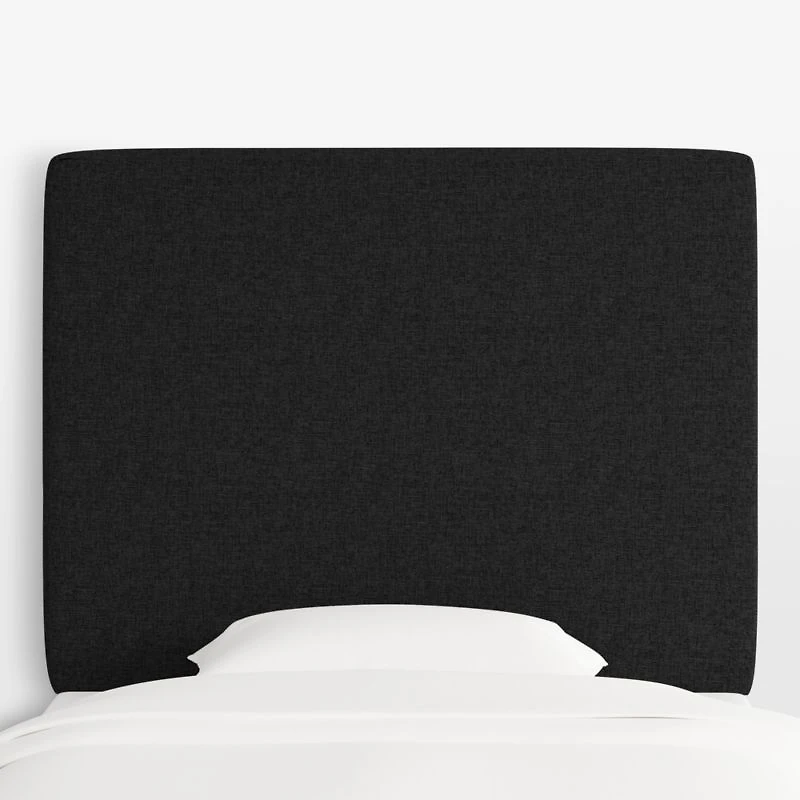Square Linen Dark Navy Twin Wall-Mounted Headboard