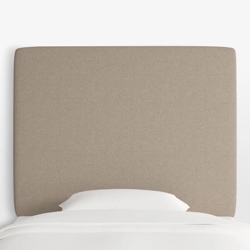Square Linen Taupe Twin Charging Wall-Mounted Headboard